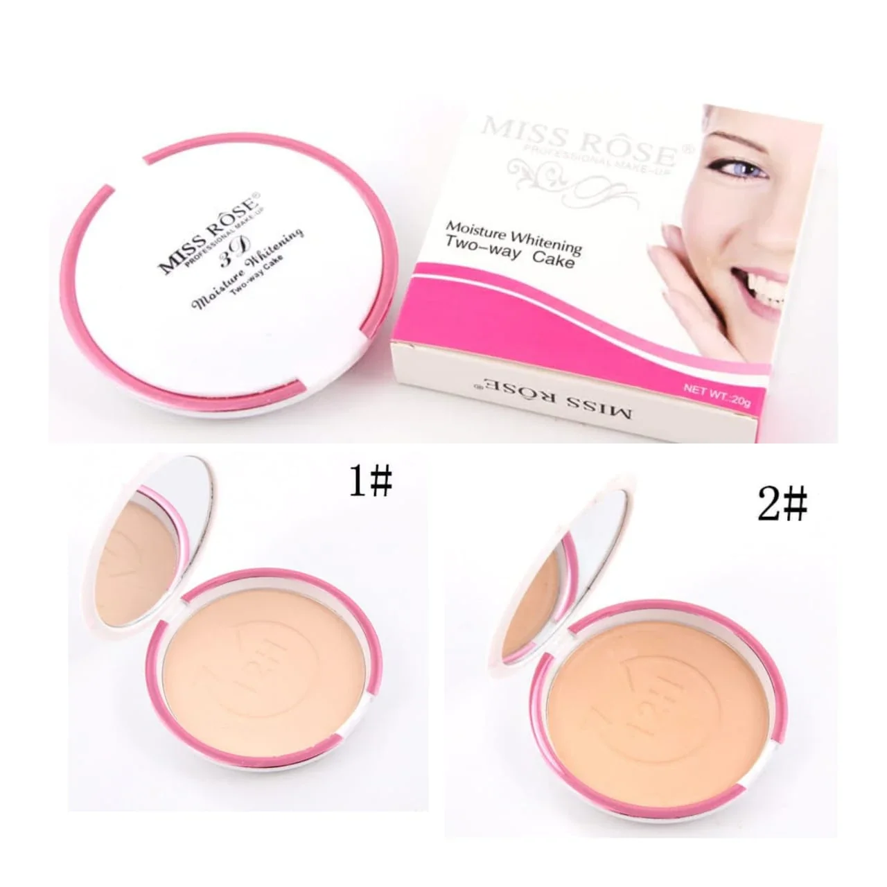 Miss Rose Moisture Whitening Two-Way Cake – Compact Powder