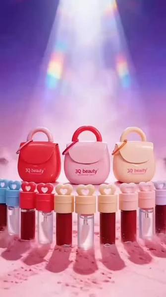 3Q Beauty Cute Handbag Case Mini Liquid Lipstick & Lip Gloss Set